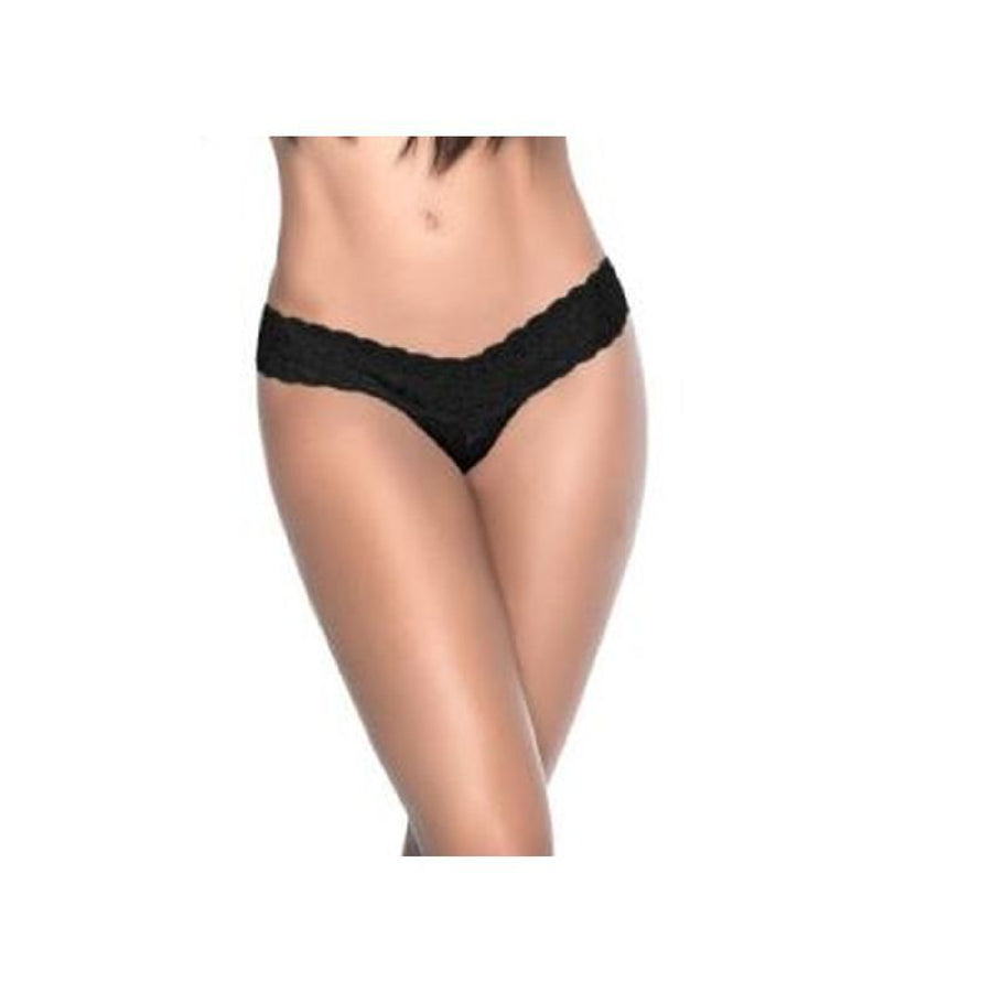 Sexy Lace V Back Thong Black