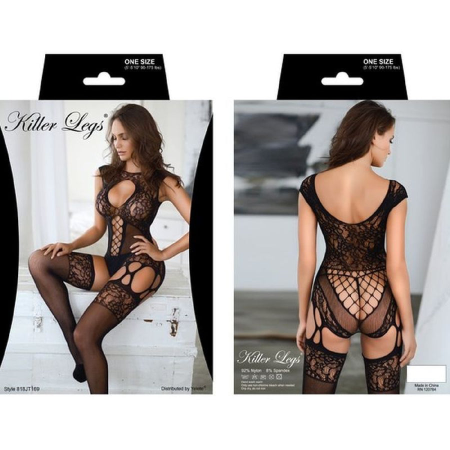 Boudoir Lace 3 Pc set with Garter Belt Black
