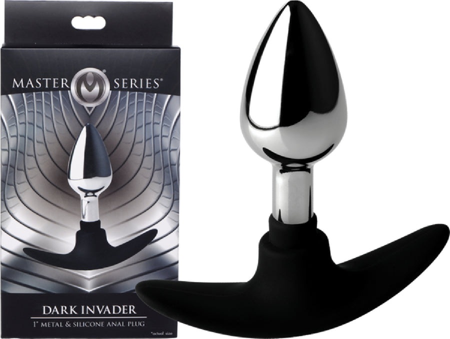 Dark Invader Metal And Silicone Anal Plug - Large