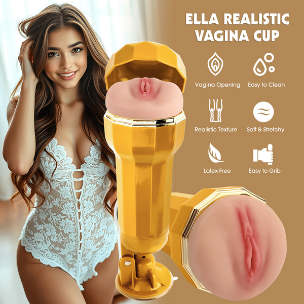 Ella Realistic Vagina Vibrating Cup