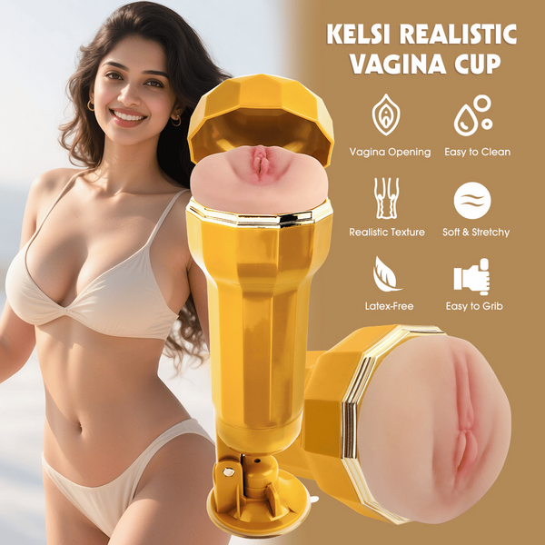 Kelsi Realistic Vagina Vibrating Cup