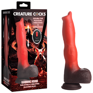 Ramming Hound Thrusting & Vibrating Silicone Dildo