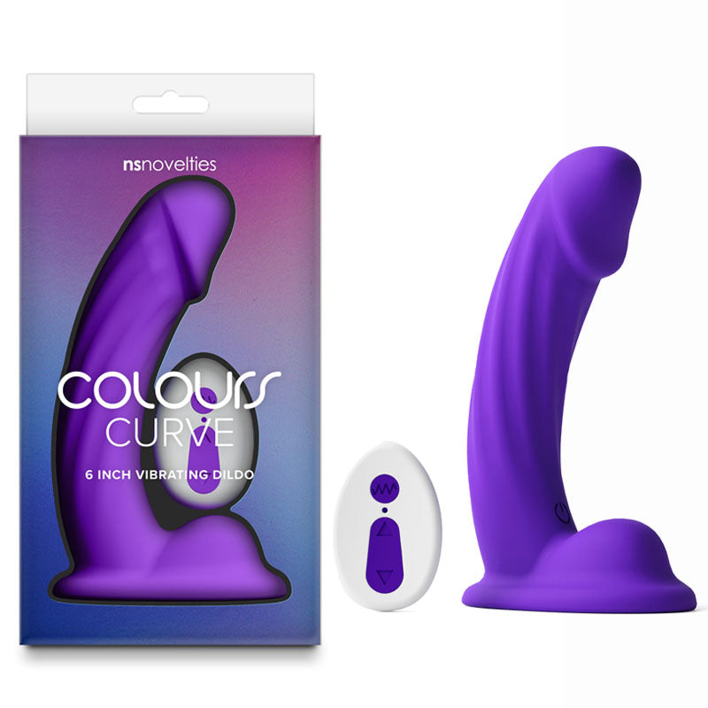 Colours Curve - Vibrating 6'' Dildo - Purple
