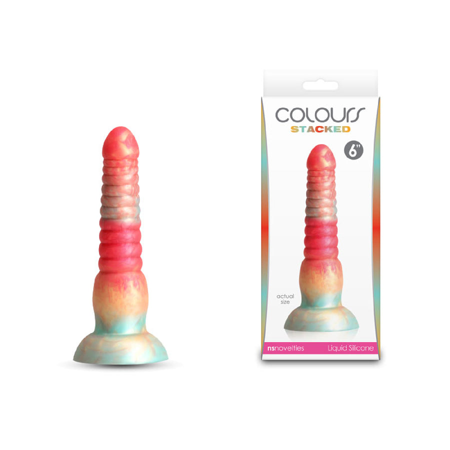 Colours Stacked - 6'' Dildo - Red/Gold