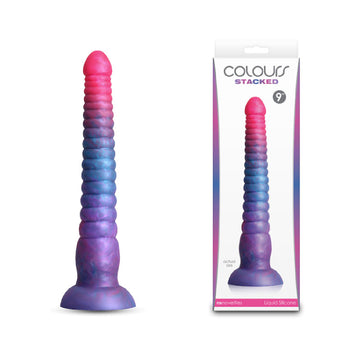 Colours Stacked - 9'' Dildo - Pink/Blue