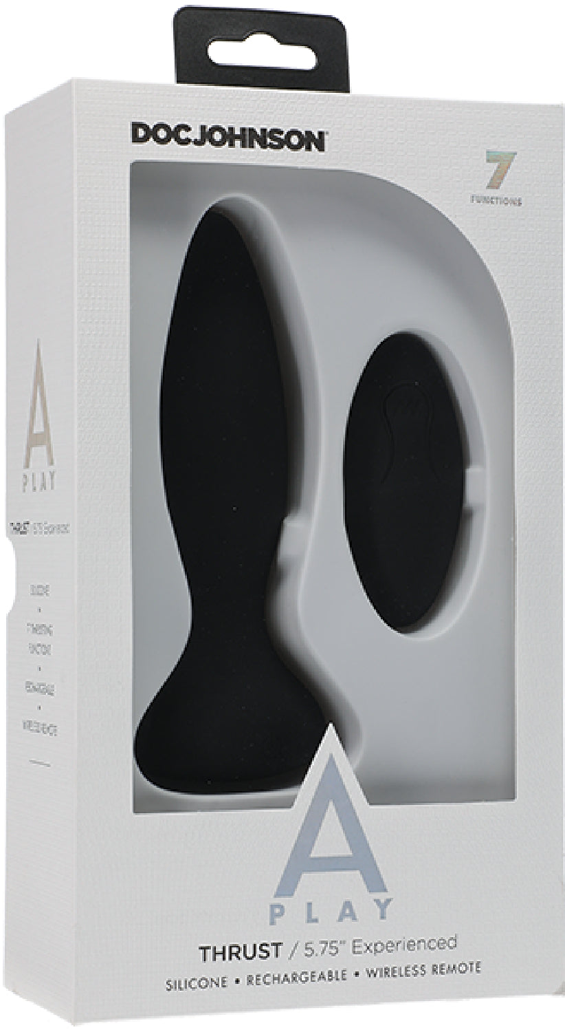 Thrust - Experienced - Rechargeable Silicone Anal Plug With Remote (Black)