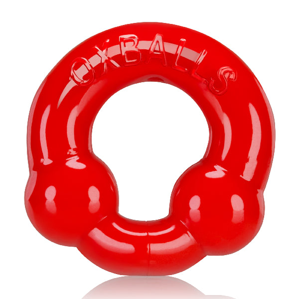 Ultraballs 2 Pack Cockring Steel And Red