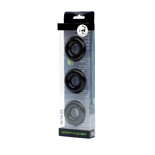 Sport Fucker Chubby Cockring 3 Pack Black