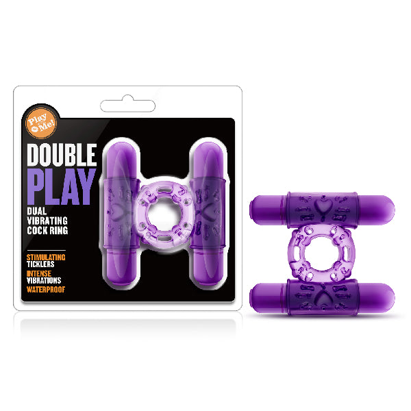 Play With Me Double Play Dual Vibrating Cock Ring Purple