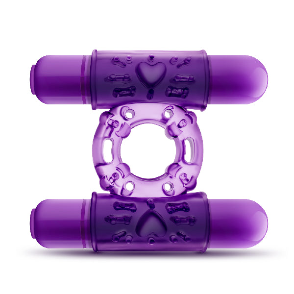 Play With Me Double Play Dual Vibrating Cock Ring Purple