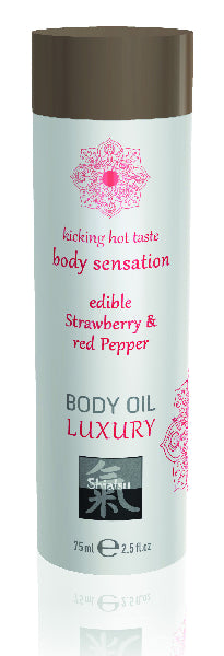 Shiatsu Luxury Body Oil Edible Strawberry & Red Pepper