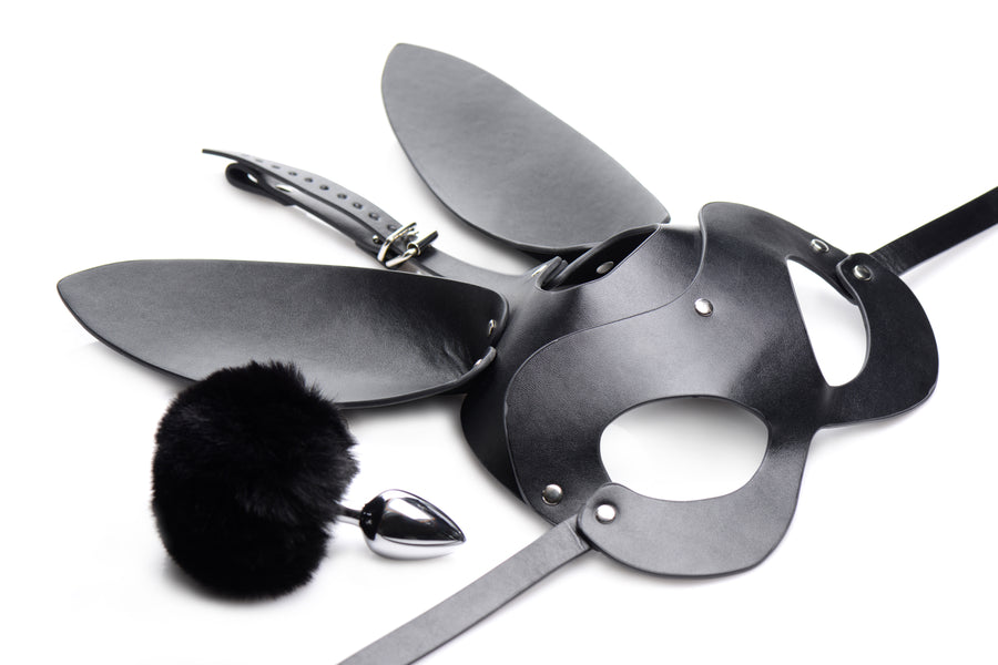 Bunny Tail Anal Plug and Mask Set