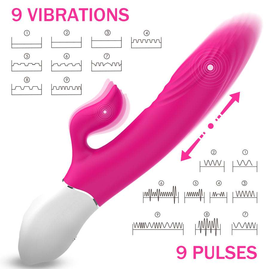 Lighter Thrusting Rabbit Vibrator - Pink