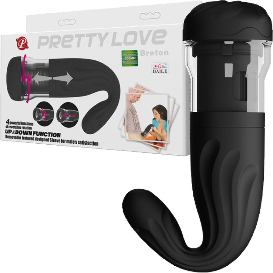 Rechargeable Breton Masturbator (Black)