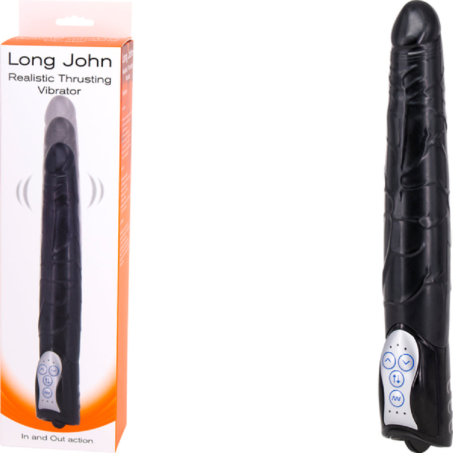 Long John Realistic Thrusting Vibrator (Black)