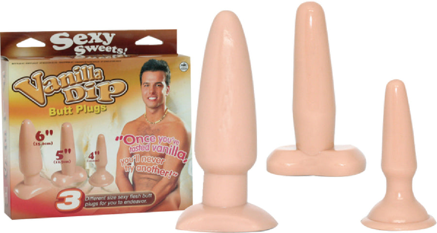 Vanilla Dip Butt Plugs (Flesh)