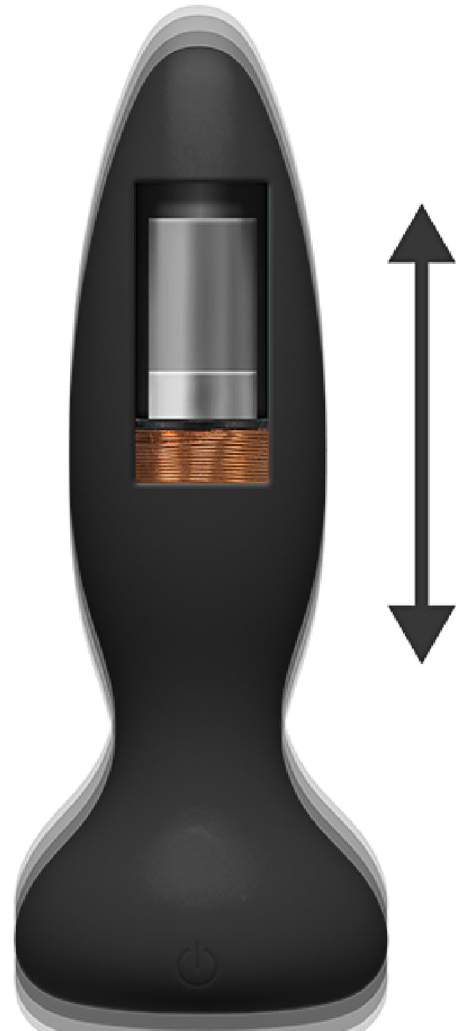 Thrust - Adventurous - Rechargeable Silicone Anal Plug With Remote (Black)