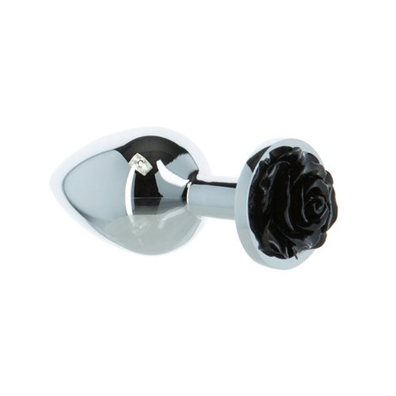 Black Rose 3in Metal Butt Plug