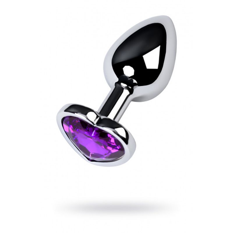 Silver Metal Anal Plug w Black Gem