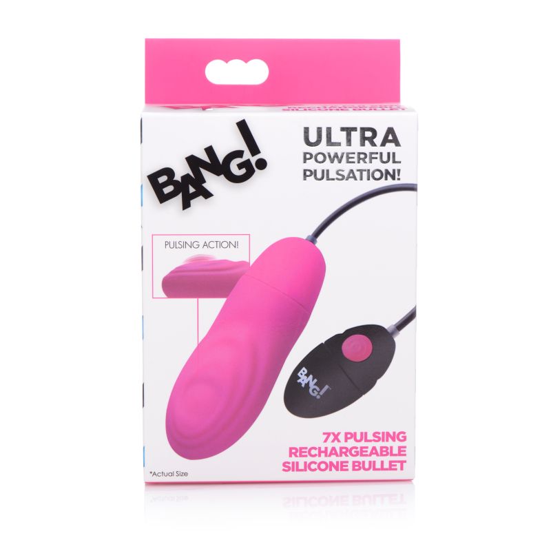 7X Pulsing Rechargeable Bullet- Pink