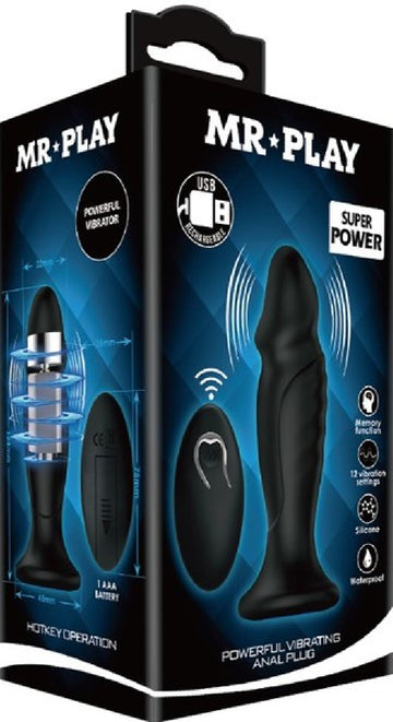 Powerful Vibrating Anal Plug (Black)