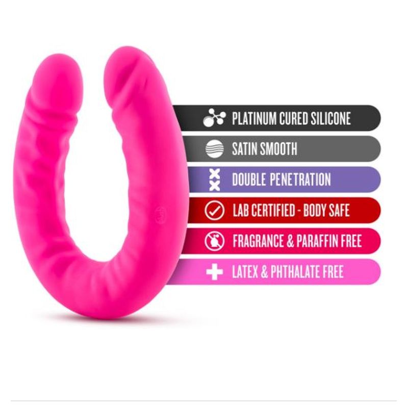 Ruse Silicone Slim 18in Hot Pink Double Dong