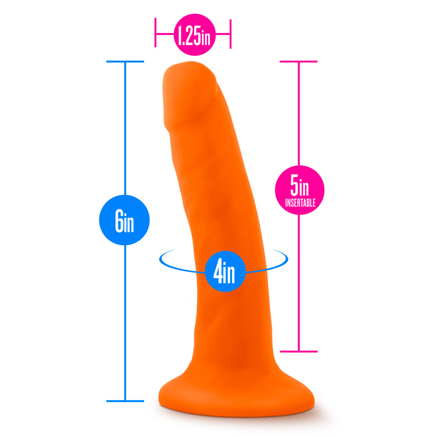 Neo Dual Density Cock Neon 6 Inch Orange