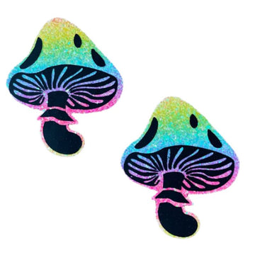 Rainbow Blacklight Glitter Toadstool Pasties