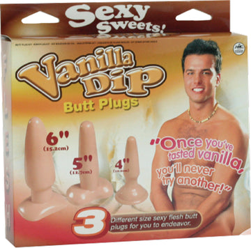 Vanilla Dip Butt Plugs (Flesh)