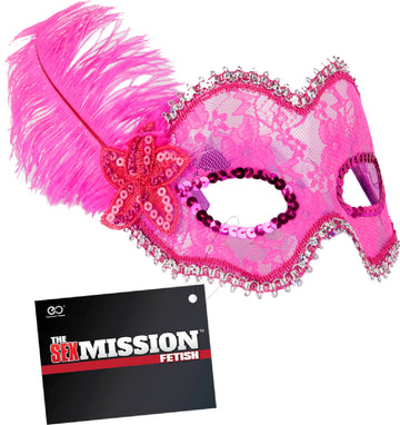 Feathered Masquerade Masks (Pink)