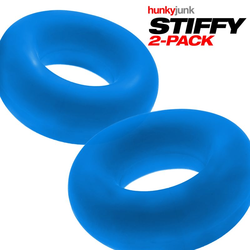 Hunky Junk Stiffy 2 Pc Bulge Cockrings Teal Ice