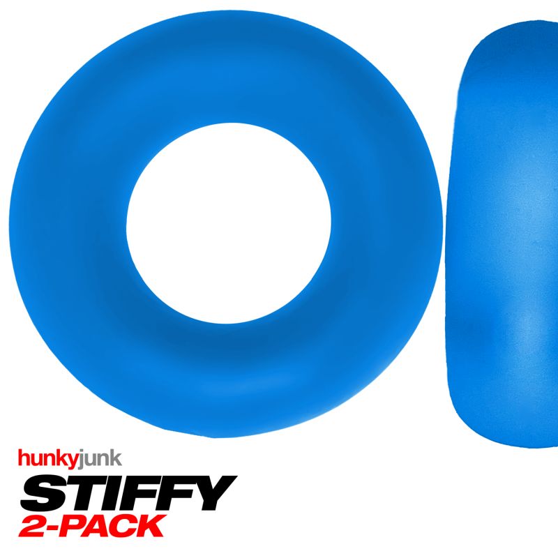 Hunky Junk Stiffy 2 Pc Bulge Cockrings Teal Ice