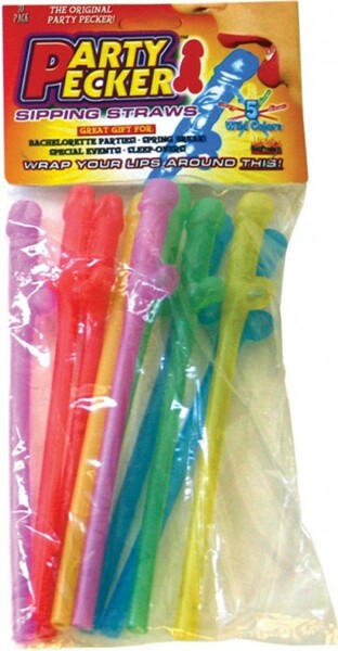 Party Pecker Sipping Straws (Assorted Colors)