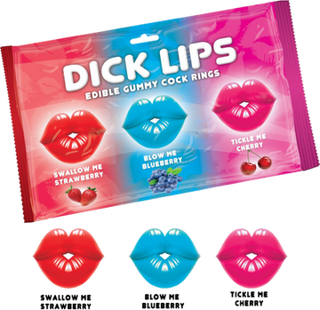 Dick Lips Gummy Cock Rings (3 Pack)