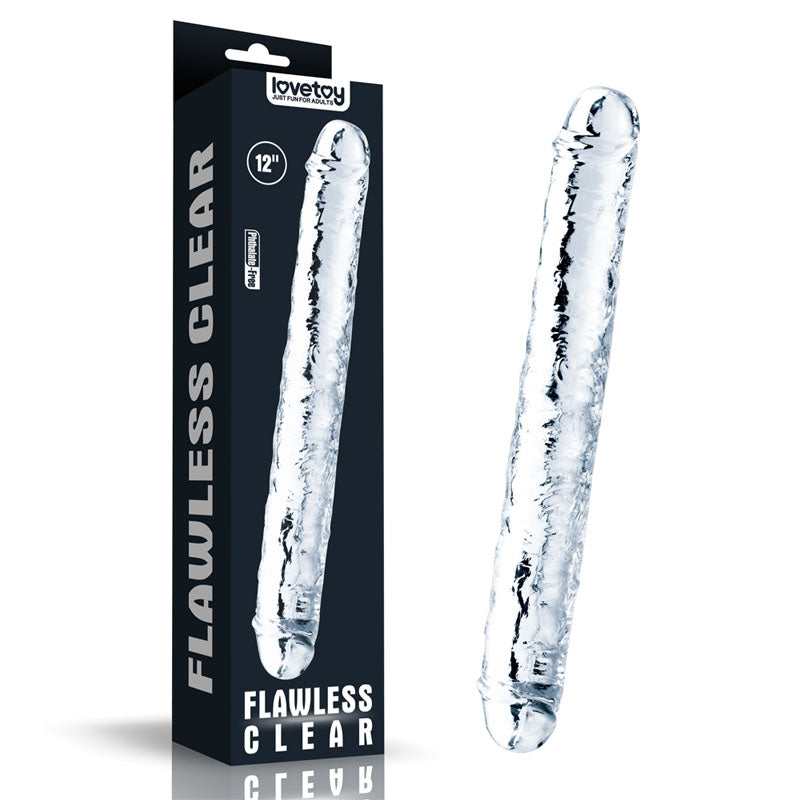 Flawless Clear Double Dildo 12''