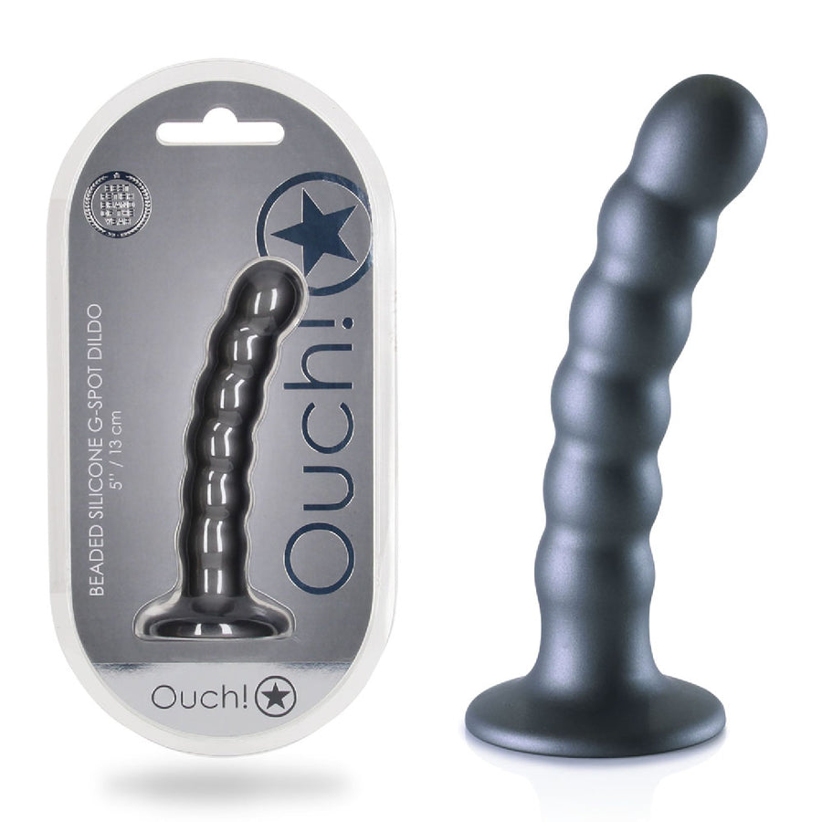 OUCH! Beaded Silicone G-Spot Dildo - 5'' / 13cm