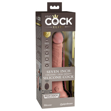 King Cock Elite 7'' Vibrating Dual Density Cock with Remote