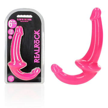 REALROCK 13.5 cm Strapless Strap-On Glow in the Dark - Pink